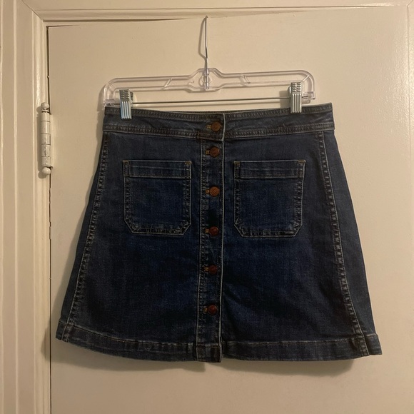 Madewell Stretch Denim A Line Mini Skirt Patch Pocket Edition Salisbury Wash 4 - Picture 3 of 11